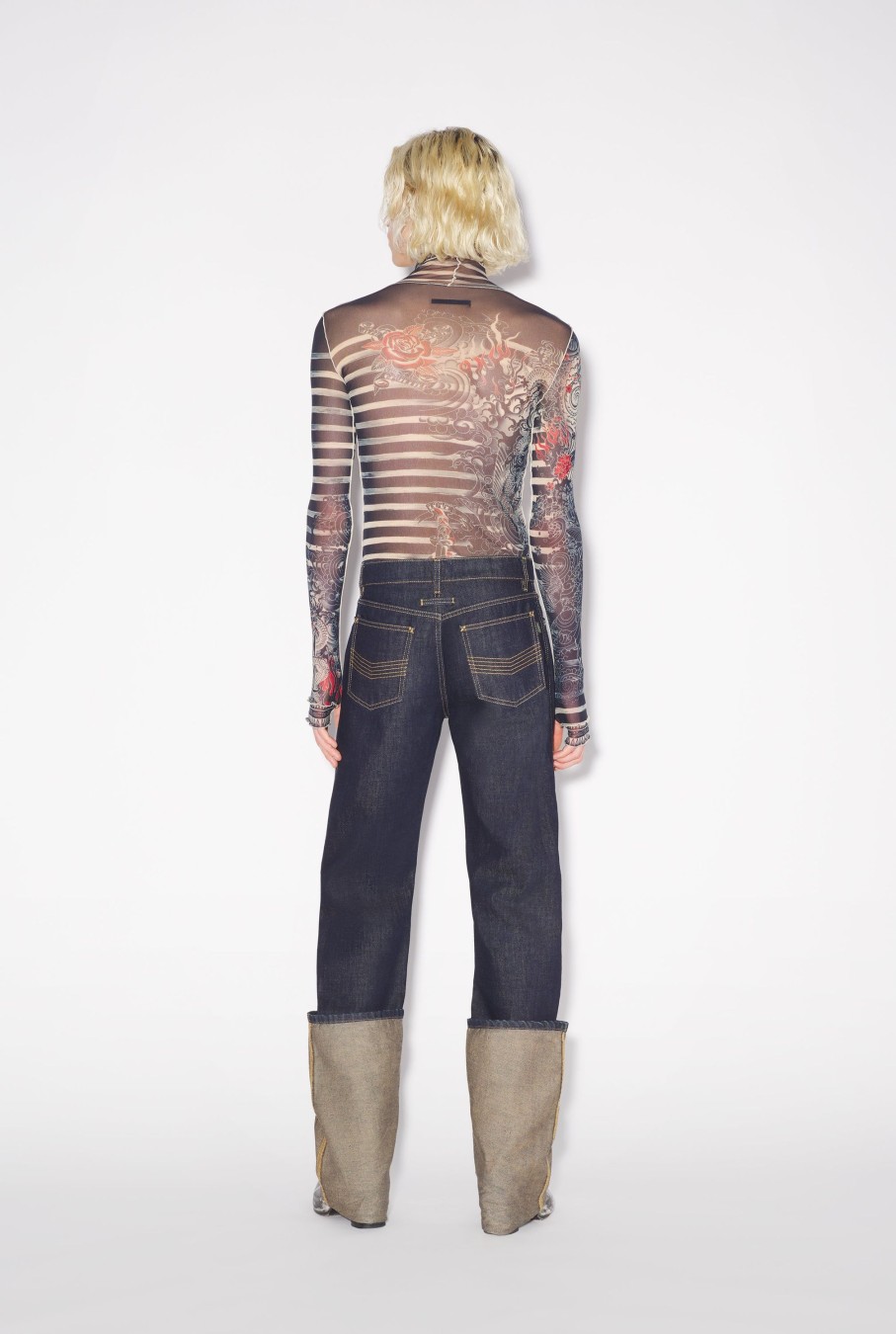 Jean Jean Paul Gaultier | Le Jean A Revers En Denim Pour Lui