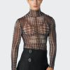 Cyber Jean Paul Gaultier | Exclusivite - Le Top En Mesh Imprime Dots Noir & Blanc