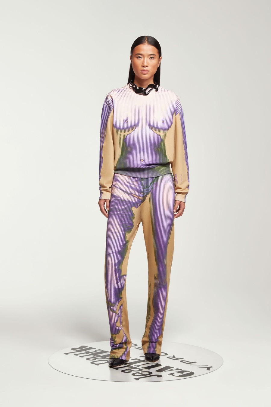 Jpg Xy/Projet Jean Paul Gaultier | Le Sweat Body Morph Violet Et Jaune