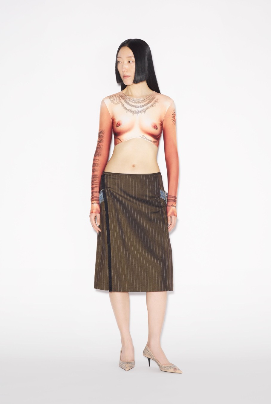 Tatouage De Collection Jean Paul Gaultier | Le Crop-Top Tattoo Corps Nude