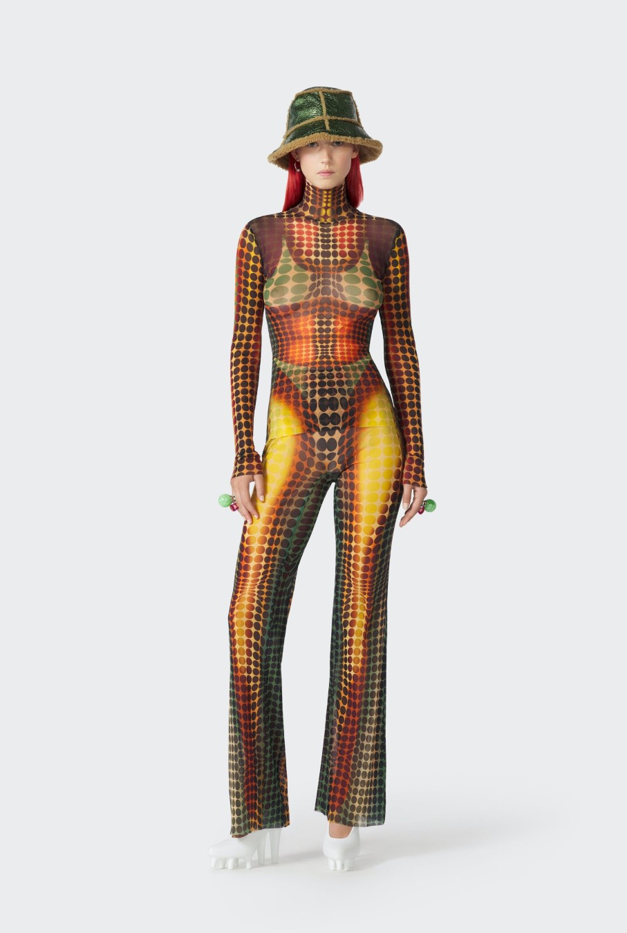 Cyber Jean Paul Gaultier | Le Pantalon Imprime Dots Marron