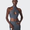 Cyber Jean Paul Gaultier | Le Crop Top Perfore Gris Fonce