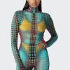 Cyber Jean Paul Gaultier | Le Top En Mesh Imprime Dots Bleu