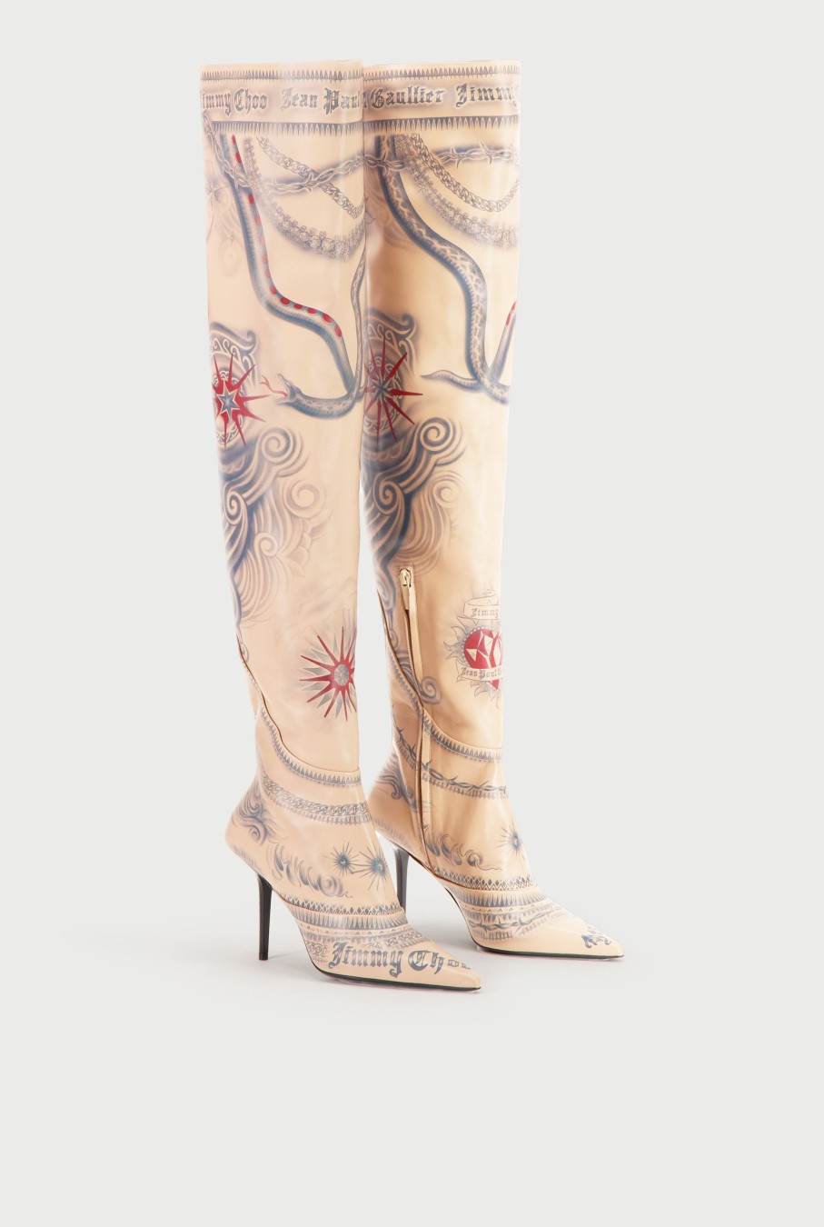 Jpg X Jimmy Choo Jean Paul Gaultier | Jean Paul Gaultier / Jimmy Choo Over The Knee Boot 90 Nude