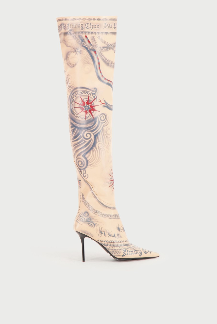 Jpg X Jimmy Choo Jean Paul Gaultier | Jean Paul Gaultier / Jimmy Choo Over The Knee Boot 90 Nude