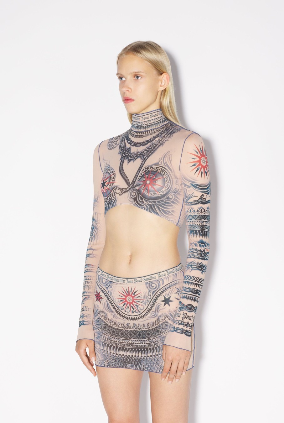 Tatouage De Collection Jean Paul Gaultier | Le Crop-Top Tattoo Soleil