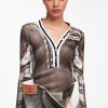 Jpg Xy/Projet Jean Paul Gaultier | Le Body Trompe-L'Oeil Cardigan Gris