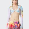 Fleurs Jean Paul Gaultier | Le Crop Top Body Flower Bleu