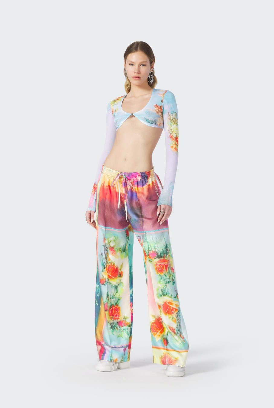 Fleurs Jean Paul Gaultier | Le Crop Top Body Flower Bleu