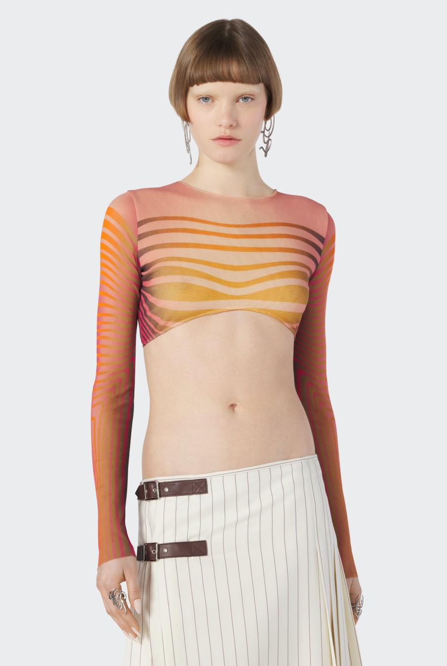 Fleurs Jean Paul Gaultier | Le Crop Top Body Morphing Rouge