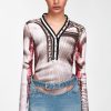 Jpg Xy/Projet Jean Paul Gaultier | Le Body Trompe-L'Oeil Cardigan Rose