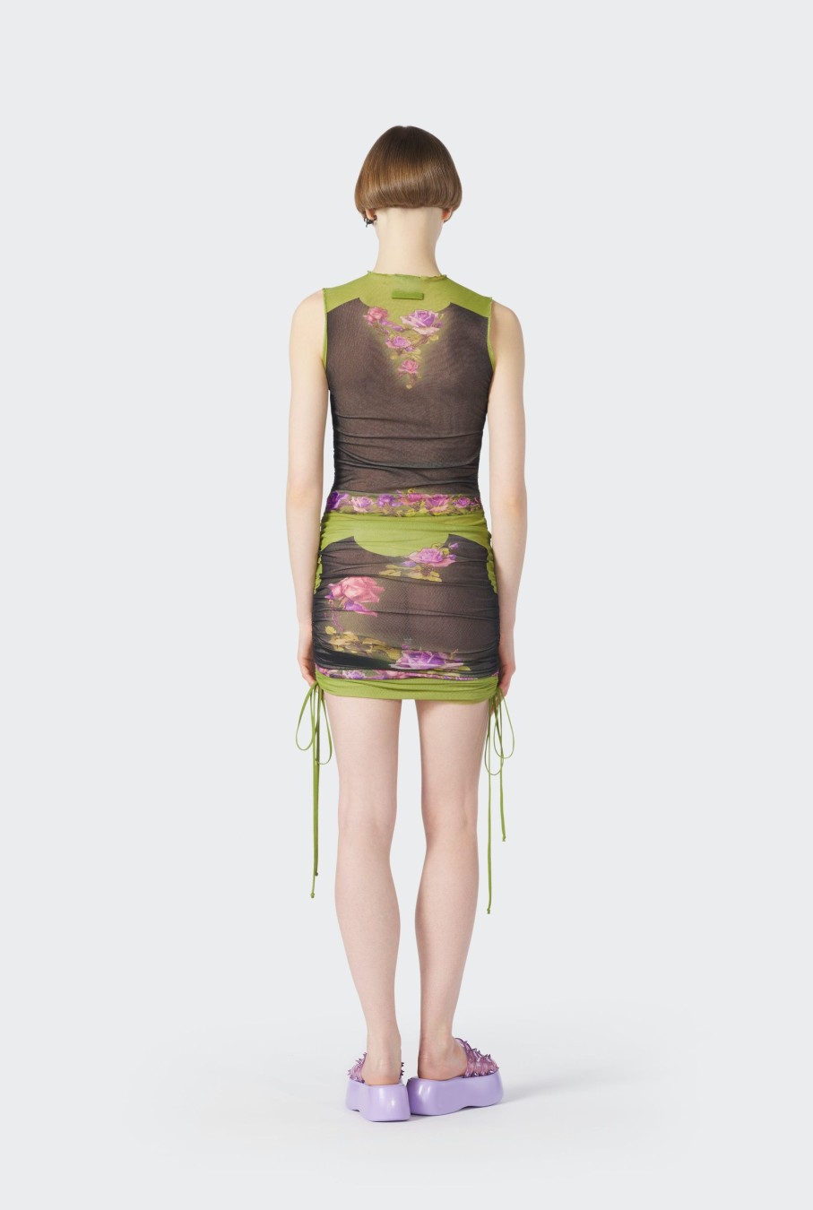 Fleurs Jean Paul Gaultier | La Robe Drapee Fleurs Petit Grand Vert