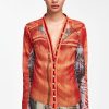 Jpg Xy/Projet Jean Paul Gaultier | Le Cardigan Trompe-L'Oeil Orange