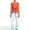 Jpg Xy/Projet Jean Paul Gaultier | Le Top Trompe-L'Oeil Cardigan Orange