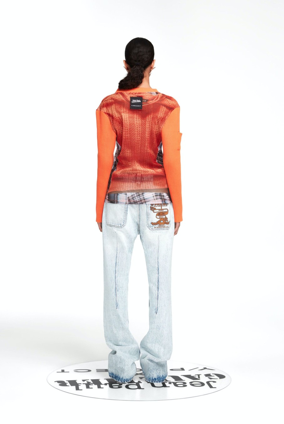 Jpg Xy/Projet Jean Paul Gaultier | Le Top Trompe-L'Oeil Cardigan Orange